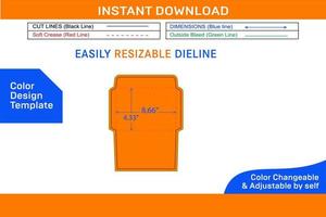 c6 Talla documento sobre o 4.5x6.4 pulgadas documento sobre morir cortar modelo color diseño modelo vector