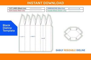 Pencil type or bullet type box dieline template and 3D vector file Blank dieline template
