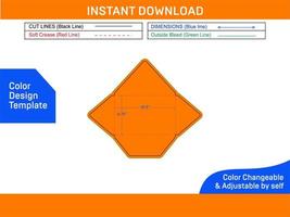 Custom envelope dieline template and 3D envelope design Color Design Template vector