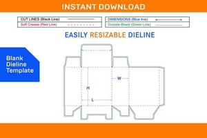 Medicine box, Tuck Top Snap Lock box dieline template Blank dieline template vector