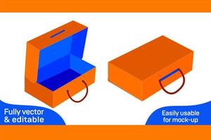 caja de zapatos con encargarse de morir cortar modelo y 3d caja diseño 3d caja vector