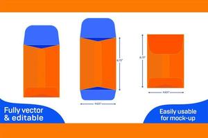 Catalog envelope 4.625x6.75 inch dieline template and 3D envelope 3D box vector