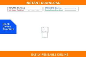 Envelope mini size die cut template and 3D vector file Blank dieline template