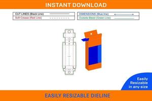 Marker box packaging dieline template and 3D vector file Box dieline and 3D box