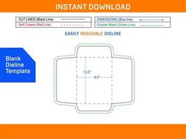 Catalog envelope 9.5x12.5 inch die cut template and 3D envelope design Blank dieline template vector