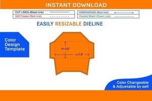 Creative envelope die cut template and 3D envelope design Color Design Template