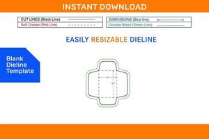 Policy-open End 3x4.5 inch envelope or catalog envelope dieline template Blank dieline template vector