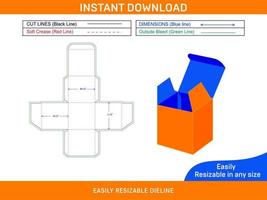 Navidad caja dieline modelo y 3d caja diseño caja dieline y 3d caja vector