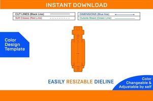 marcador caja embalaje dieline modelo y 3d vector archivo color diseño modelo