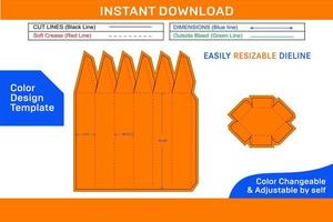 Pencil type or bullet type box dieline template and 3D vector file Color Design Template