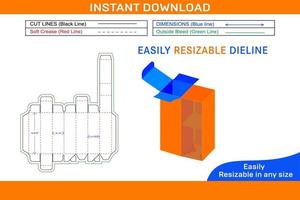 Face wash with cream packaging box dieline template and 3D box design Box dieline and 3D box vector