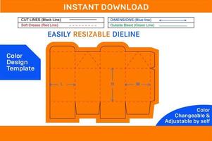 Milk box or juice box Dieline template and 3D box design Color Design Template vector