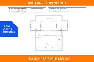 Shoebox with handle die cut template and 3d box design Blank dieline template vector