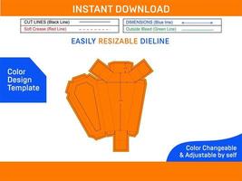 ataúd cartulina caja morir cortar modelo y 3d ataúd caja color diseño modelo vector