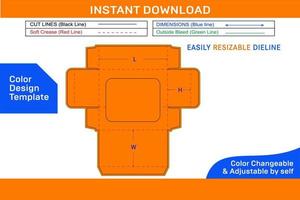 2 side window amazing box die cut template and 3d box design Color Design Template vector