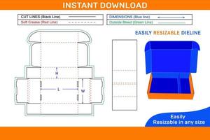 Mailer box or Corrugated shipping roll end box with separator dieline template 1 vector