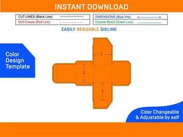 Navidad caja dieline modelo y 3d caja diseño color diseño modelo vector