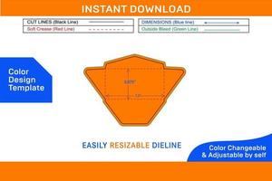 Regular Envelope 3.875x7.5 inch  die cut template Color Design Template vector