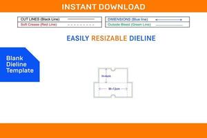 CD insert box dieline template and 3D box design Blank dieline template vector