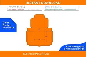 Cardboard or corrugated shipping mailer box dieline template Color Design Template vector