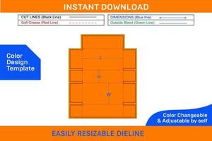 Five panel folding box and corrugated shipping box, die cut template Color Design Template vector