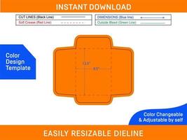 Catalog envelope 9.5x12.5 inch die cut template and 3D envelope design Color Design Template vector