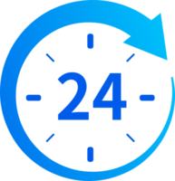 24 hour clock icon for timekeeping or scheduling png