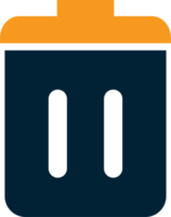 Trash bin icon for deleting files or content in UI design and web applications. png