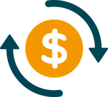 Money transfer icon, simple arrow dollar . web button ui ux png