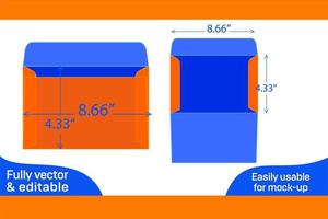 C6 size Document envelope or 4.5x6.4inch document envelope die cut template 3D box vector