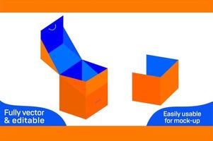 Custom packaging box dieline template and 3D box easily editable and resiable 3D box vector