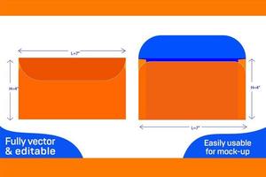 Basic envelope die cut template 3D box vector