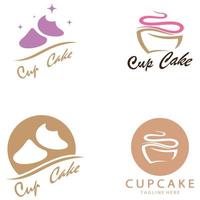 Cupcake Logo design vector illustration template. Cupcake bakery icon.cake store,caker shop ,vector