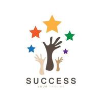 Abstract people success logo design.fun people,healthy people,sport,community people symbol vector illustration