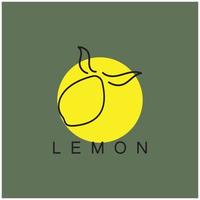 Fresco limón Fruta logo con hojas ilustración modelo. logo para limón jugo de limon jardín, fruta tienda, moderno vector. vector