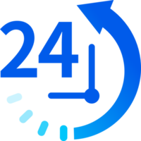 24 hour clock icon for timekeeping or scheduling png