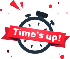 Time's up and watch 3D  icon .Timer .clock symbol illustration png