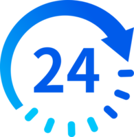 24 hour clock icon for timekeeping or scheduling png