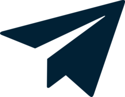 Paper airplane icon for sending messages in UI design and web applications. png