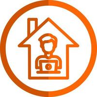 Man Working at Home Vector Icon Design