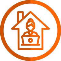 Women Working at Home Vector Icon Design