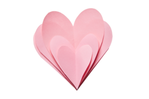 Pink heart paper isolated on a transparent background png