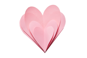 Pink heart paper isolated on a transparent background png