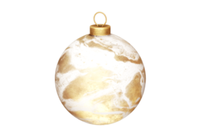 Gold christmas ball isolated on a transparent background png