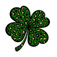 Clover leaf and gold leopard skin png