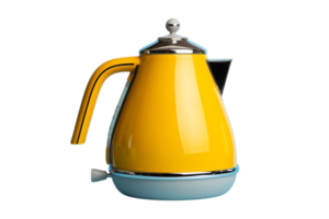 Yellow teapot isolated on a transparent background png