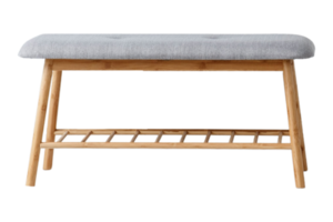 Gray wooden bench isolated on a transparent background png