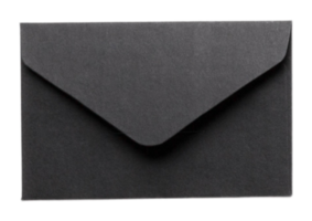 Black envelope isolated on a transparent background png