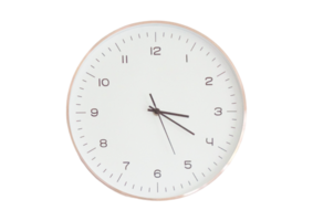 White clock isolated on a transparent background png