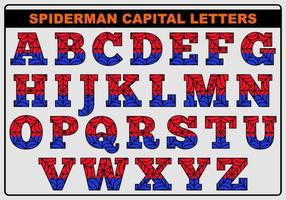 hombre araña Inglés alfabeto letras vector